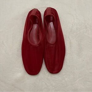 H&M Mesh Ballet Flats in Red Sheer Shoes